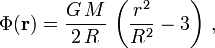 \Phi(\mathbf r) = \frac{G\,M}{2\,R}\,\left(\frac{r^2}{R^2}-3\right)\,,