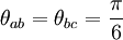 \theta_{ab}=\theta_{bc}=\frac{\pi}{6}