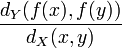 \frac{d_Y(f(x),f(y))}{d_X(x,y)}