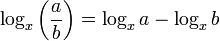 \log_x \left( \frac{a}{b} \right) = \log_x a - \log_x b