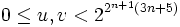 0 \leq u, v &amp;lt; 2^{2^{n+1}(3n+5)}
