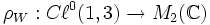 \rho_W:C\ell^0(1,3)\to M_2(\mathbb C)