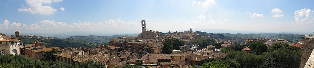 Panoramaaufnahme der Altstadt von Perugia