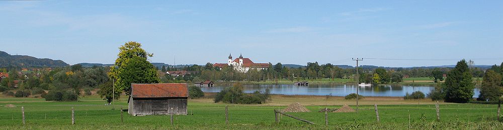 Panoramabild Kloster Schlehdorf mit Kochelsee