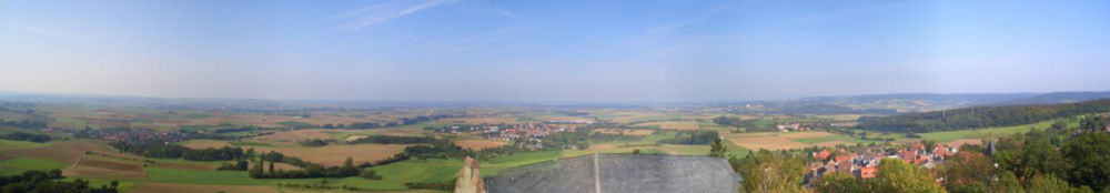 Panorama von der Veste Otzberg mit den Ortsteilen Hering, Zipfen und Lengfeld