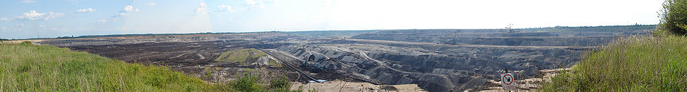Panoramaaufnahme vom Tagebau Vereinigtes Schleenhain