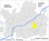 Lage der Gemeinde Binswangen im Landkreis Dillingen an der Donau