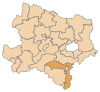 Lage des politischen Bezirks Wiener Neustadt-Land