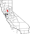 State map highlighting Sutter County