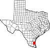 State map highlighting Kenedy County