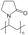 Strukturformel von Polyvinylpyrrolidon.