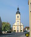 Die von 1773 bis 1775 im Stil des Spätbarocks von der Deutschordensballei Franken erbaute Stopfenheimer Kirche