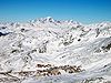 Val Thorens (2300 m) mit Montblanc im Hintergrund
