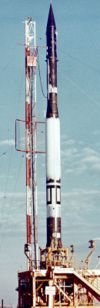 Vanguard Rakete auf der Startrampe LC-18A