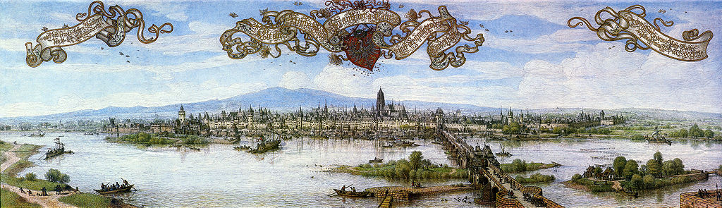 Frankfurt zu Anfang des 17. Jahrhunderts. Aquarell von Peter Becker, 1887