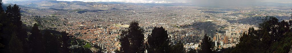 Panoramablick auf die Innenstadt Bogotás