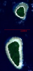 NASA-Satellitenbild von Dongosaro und Fanna (oben)