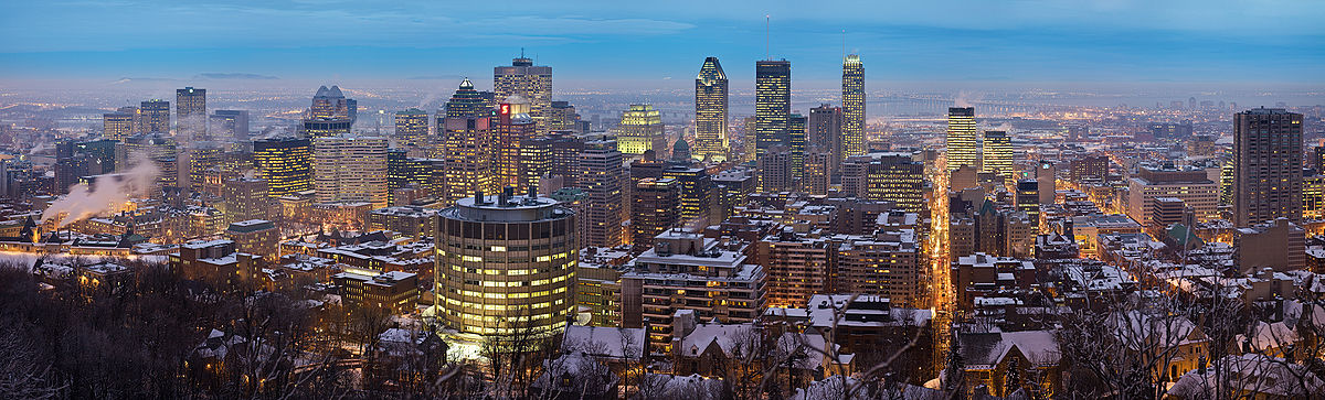 Skyline des Stadtzentrums von Montreal, vom Mont Royal aus gesehen