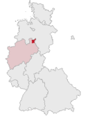 Deutschlandkarte, Position des Kreises Minden hervorgehoben