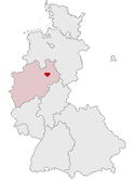 Deutschlandkarte, Position des Kreises Wiedenbrück hervorgehoben