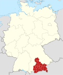 Locator map Oberbayern in Germany.svg