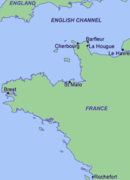 Lage von Barfleur und La Hogue