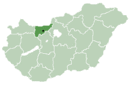 Landkarte, Komárom-Esztergom hervorgehoben