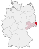 Deutschlandkarte, Position des Niederschlesischen Oberlausitzkreises hervorgehoben