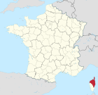Lage des Departements Haute-Corse in Frankreich