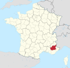 Lage des Departements Alpes-de-Haute-Provence in Frankreich