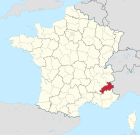Lage des Departements Hautes-Alpes in Frankreich