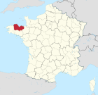 Lage des Departements Côtes-d’Armor in Frankreich