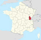 Lage des Departements Jura in Frankreich