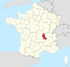 Lage des Departements Loire in Frankreich