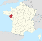 Lage des Departements Loire-Atlantique in Frankreich
