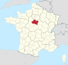 Lage des Departements Loiret in Frankreich