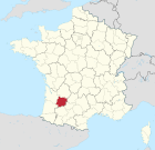 Lage des Departements Lot-et-Garonne in Frankreich