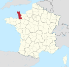 Lage des Departements Manche in Frankreich