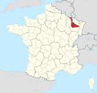 Lage des Departements Meurthe-et-Moselle in Frankreich