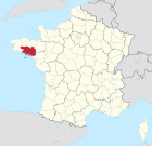 Lage des Departements Morbihan in Frankreich