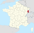 Lage des Departements Haut-Rhin in Frankreich