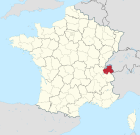 Lage des Departements Haute-Savoie in Frankreich