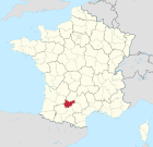 Lage des Departements Tarn-et-Garonne in Frankreich