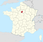Lage des Departements Essonne in Frankreich