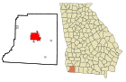 Decatur County Georgia Incorporated and Unincorporated areas Bainbridge Highlighted.svg