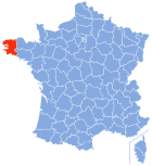 Lage von Finistère in Frankreich