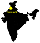 Verbreitungsgebiet von Gurmukhi