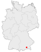 Lage des ehemaligen Landkreises Bad Aibling in Deutschland