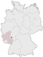 Lage der kreisfreien Stadt Mainz in Deutschland
