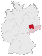 Lage des Regierungsbezirks Leipzig in Deutschland